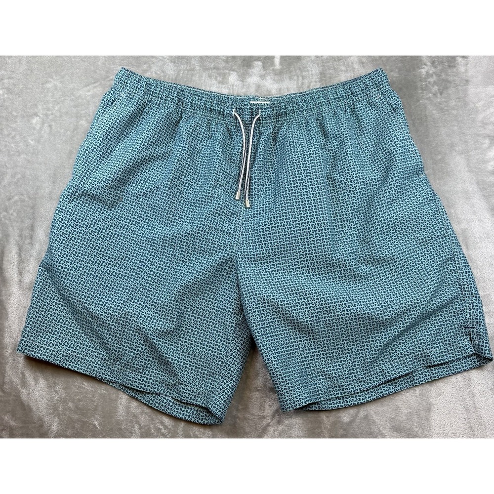 Peter Millar Seaside Men's XXL Mesh Lined AOP Elastic Waist Swim Trunk Beach